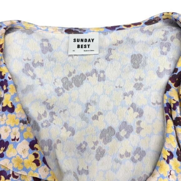 Aritzia Sunday Best Buttercup Wrap Mini Dress Size XS - Picture 6 of 8